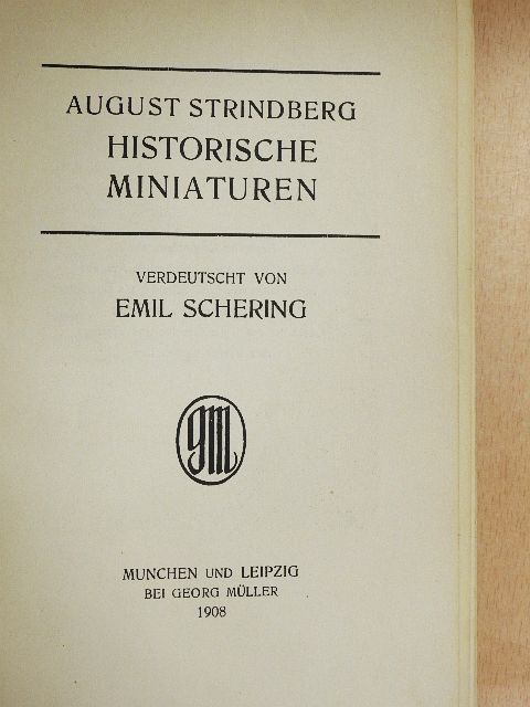 August Strindberg - Historische Miniaturen [antikvár]