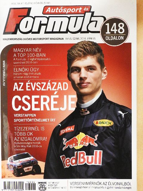 Gellérfi Gergő - Autósport és Formula 2016. június [antikvár]