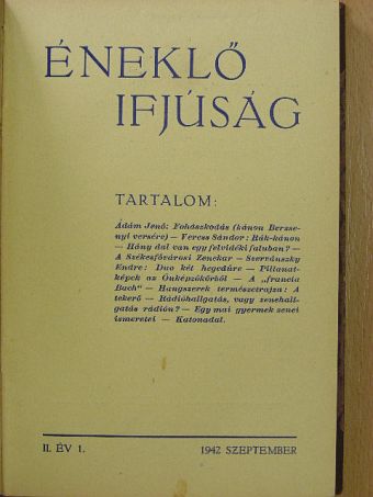 Ádám Jenő - Éneklő Ifjúság 1942-1943. (nem teljes évfolyam) [antikvár]