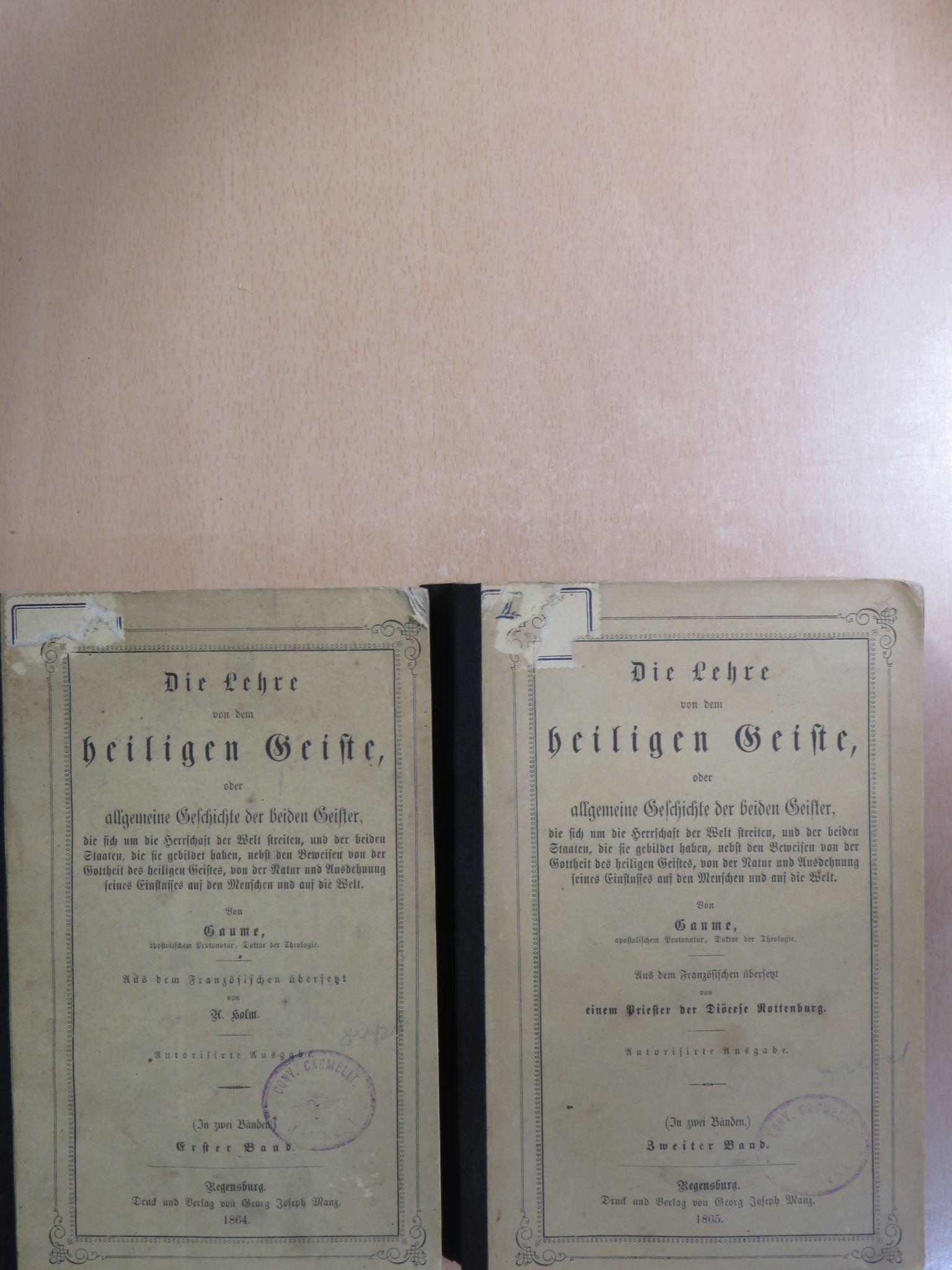 Gaume - Die Lehre von dem heiligen Geiste I-II. (gótbetűs) [antikvár]