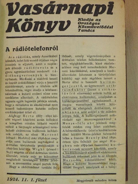 Vasárnapi Könyv 1924. II. (fél évfolyam) [antikvár]