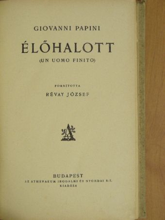 Giovanni Papini - Élőhalott [antikvár]