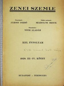Hammerschlag János - Zenei szemle 1929/III-IV. (Solymos Péter könyvtárából) [antikvár]