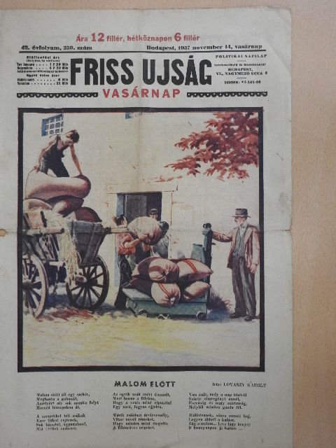 Lestyán Sándor - Friss Ujság Vasárnap 1937. november 14. [antikvár]