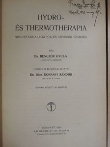 Dr. Benczúr Gyula - Hydro- és thermotherapia [antikvár]