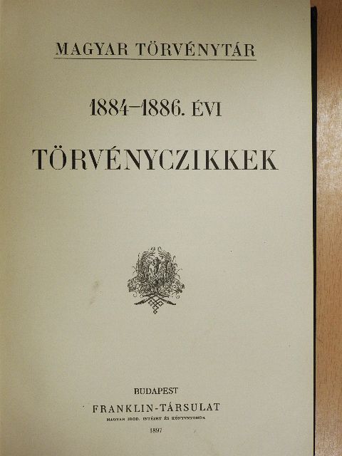 1884-1886. évi törvényczikkek [antikvár]