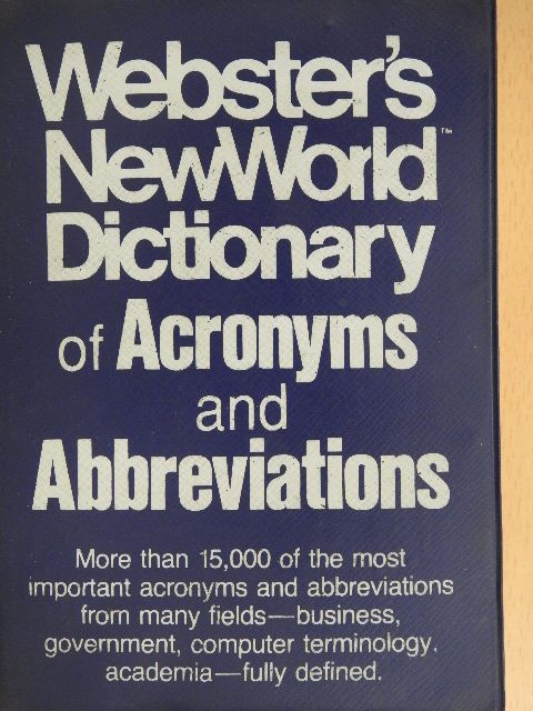 Webster's NewWorld Dictionary of Acronyms and Abbreviations [antikvár]