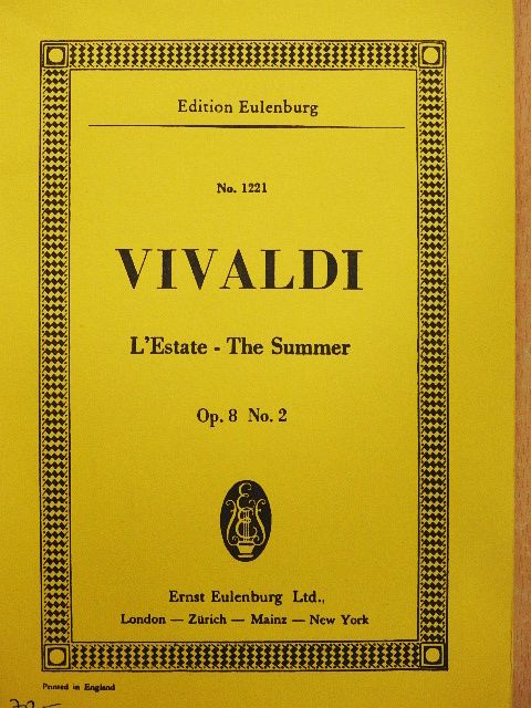 Antonio Vivaldi - Le Quattro Stagioni No. 2. - L'Estate [antikvár]