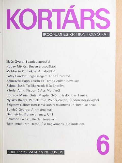 Ács Pál - Kortárs 1978. június [antikvár]
