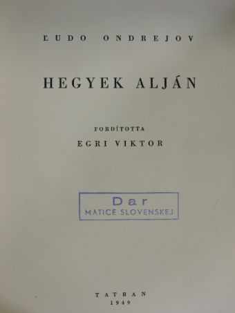 L'udo Ondrejov - Hegyek alján [antikvár]