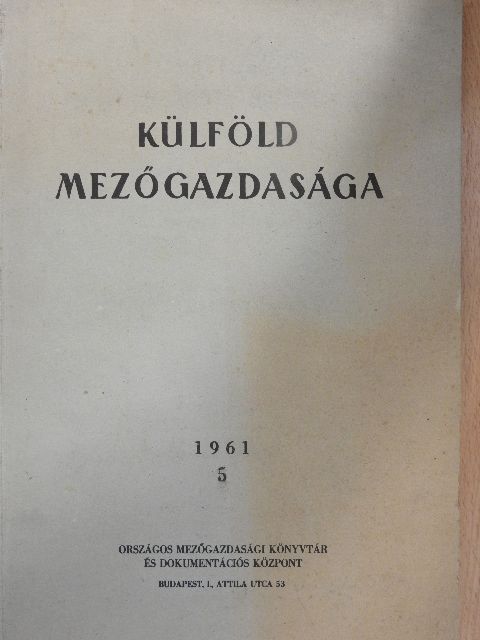 Külföld mezőgazdasága 1961/5. [antikvár]