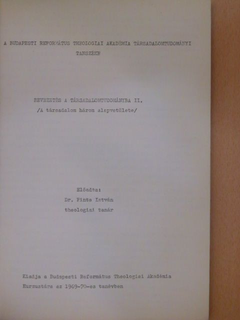 Bevezetés a társadalomtudományba II. [antikvár]