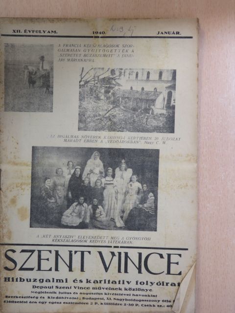 Dr. Gyárfás János - Szent Vince 1940. január [antikvár]
