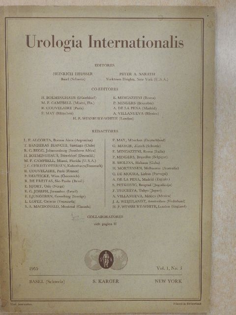 C. Franksson - Urologia Internationalis 3/1955 [antikvár]