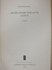 Hans Fallada - Jeder Stirbt Für Sich Allein [antikvár]