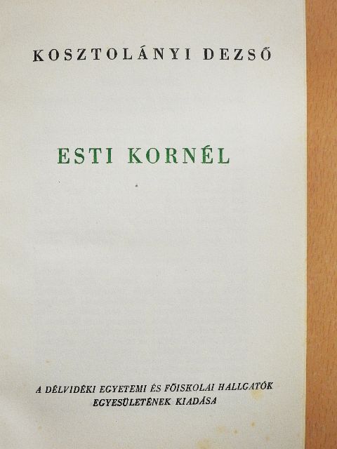 Kosztolányi Dezső - Esti Kornél [antikvár]