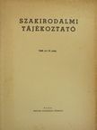 Szakirodalmi tájékoztató 1969/10. [antikvár]