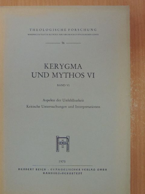 Ernst Benz - Kerygma und Mythos VI./6 [antikvár]