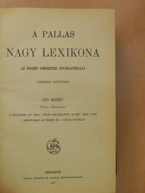 A Pallas Nagy Lexikona XVI. (töredék) [antikvár]
