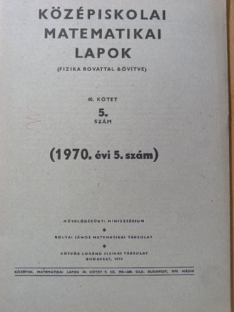 Siklósi István - Középiskolai matematikai lapok 1970/5. [antikvár]
