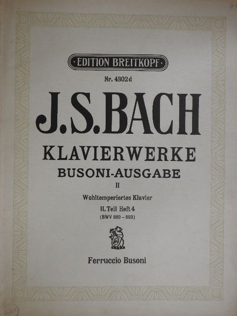 J. S. Bach - Klavierwerke II. - Das wohltemperierte Klavier II./4 [antikvár]