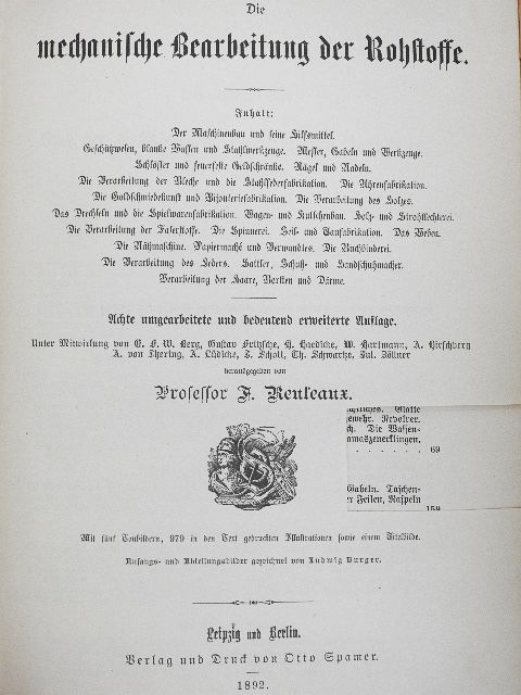 Die mechanische Bearbeitung der Rohstoffe (gótbetűs) [antikvár]
