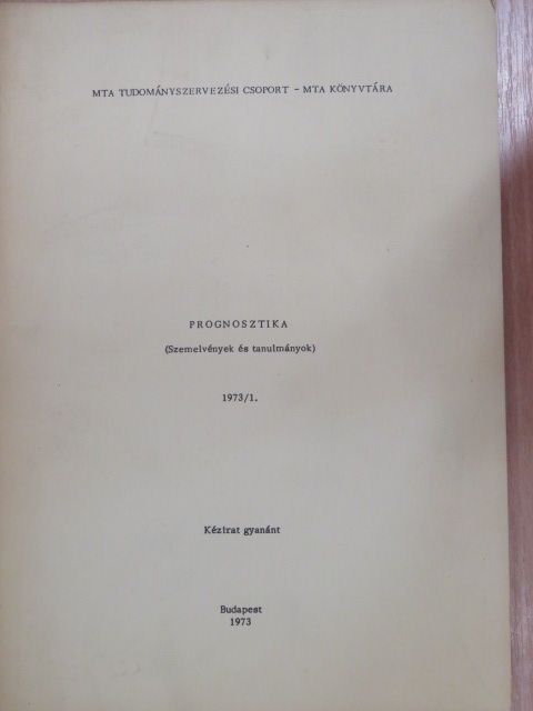 Kiss Ernő - Prognosztika 1973/1. [antikvár]