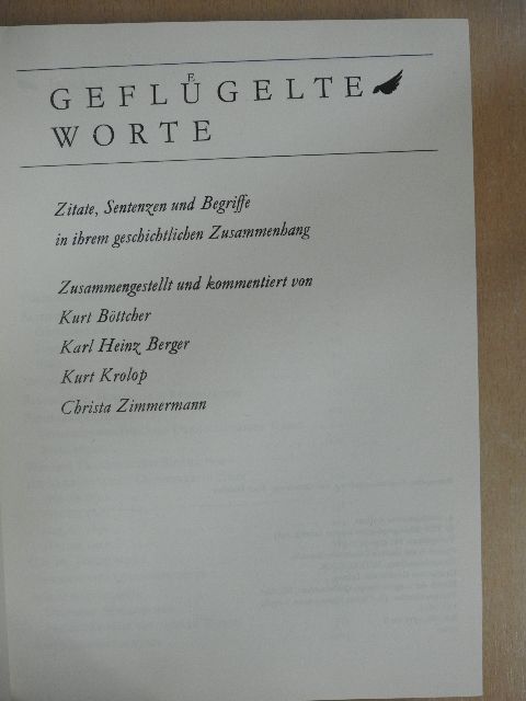 Christa Zimmermann - Geflügelte Worte [antikvár]
