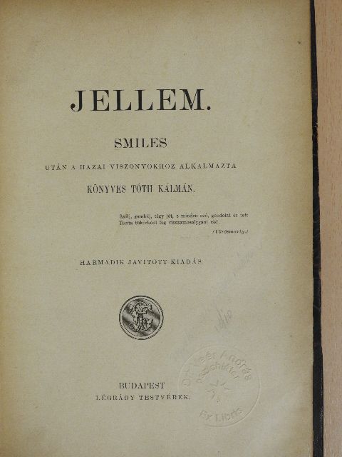 Könyves Tóth Kálmán - Jellem [antikvár]