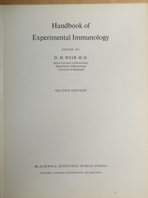 M. Sela - Handbook of Experimental Immunology [antikvár]