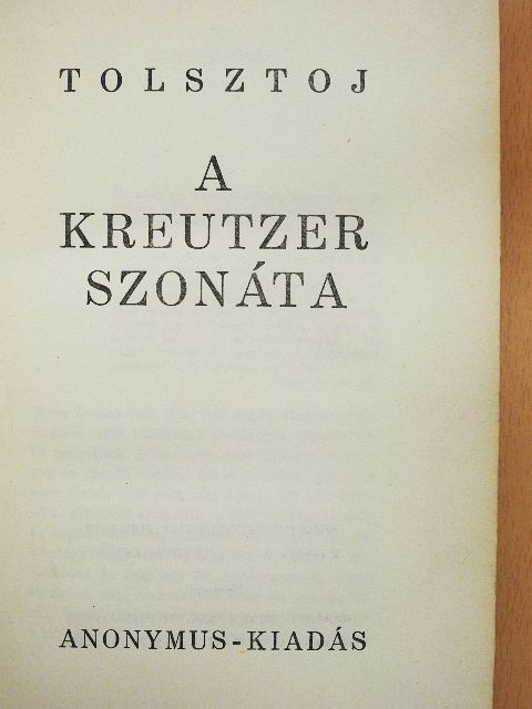 Tolsztoj - A Kreutzer szonáta [antikvár]