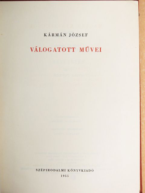 Kármán József - Kármán József válogatott művei [antikvár]
