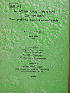 3rd International Conference on Thin Films [antikvár]