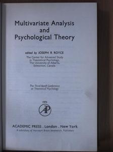 D. W. Fiske - Multivariate Analysis and Psychological Theory [antikvár]