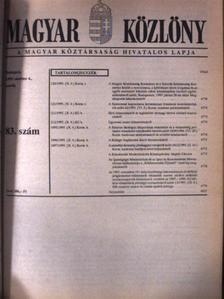 Magyar Közlöny 1995. október 4.-november 30. [antikvár]