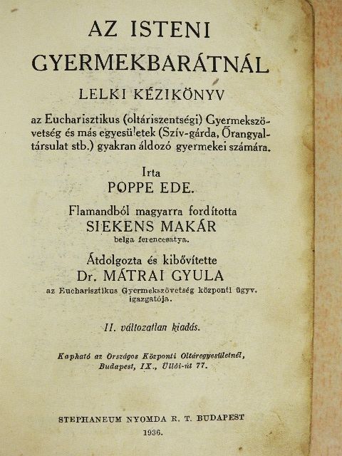 Poppe Ede - Az isteni gyermekbarátnál [antikvár]