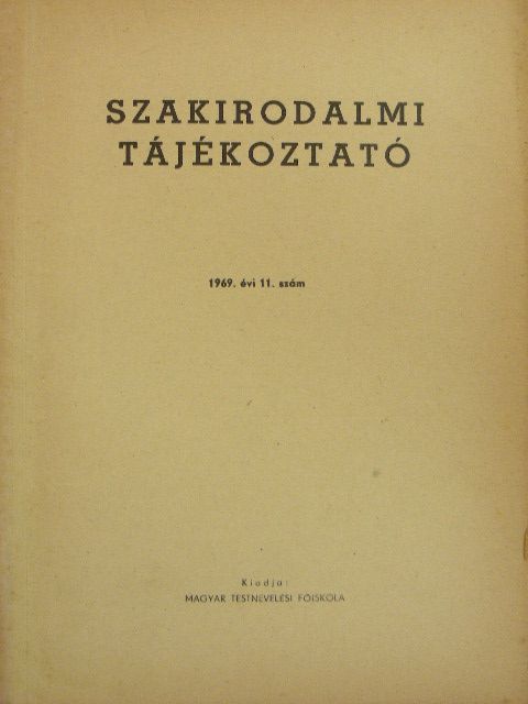Szakirodalmi tájékoztató 1969/11. [antikvár]