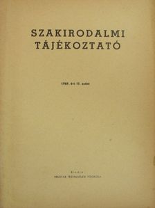 Szakirodalmi tájékoztató 1969/11. [antikvár]