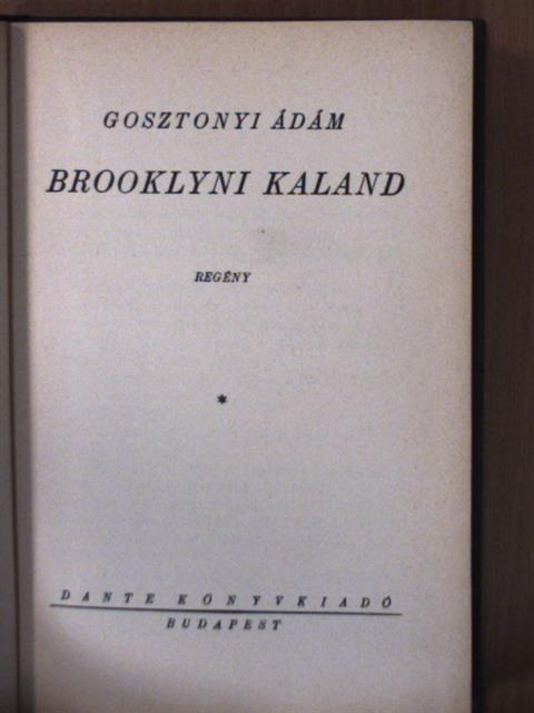 Gosztonyi Ádám - Brooklyni kaland [antikvár]