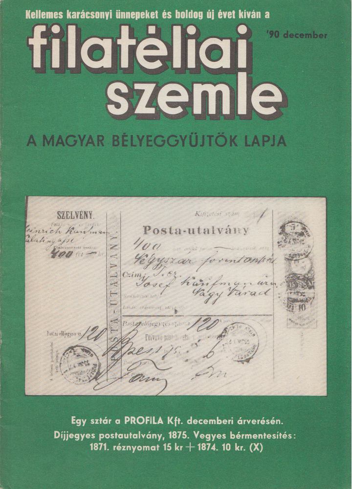 SIMON GY. FERENC - Filatéliai szemle 1990. december [antikvár]