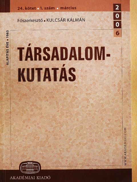 Gáthy Vera - Társadalomkutatás 2006/1 [antikvár]