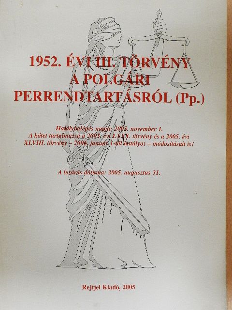 1952. évi III. törvény a polgári perrendtartásról (Pp.) [antikvár]