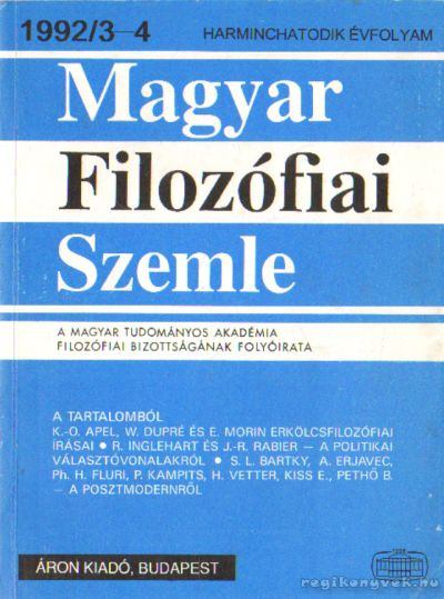 Magyar filozófiai szemle 1992/3-4. [antikvár]