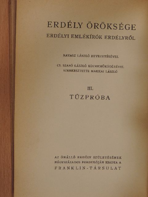 Biró Sámuel - Erdély öröksége III. [antikvár]