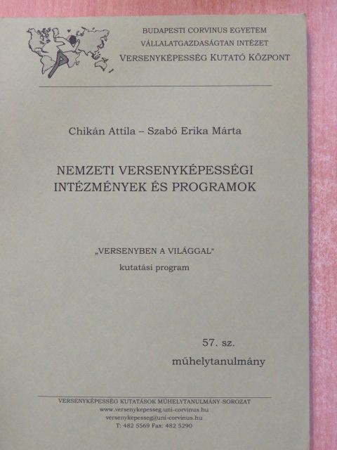 Chikán Attila - Nemzeti versenyképességi intézmények és programok (dedikált példány) [antikvár]