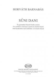 HORVÁTH BARNABÁS - SÜNI DANI, ÖT GYERMEKKAR SULYOK GIZELLA VERSEIRE