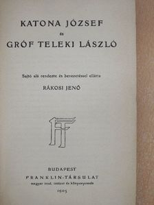 Gróf Teleki László - Katona József és Gróf Teleki László [antikvár]