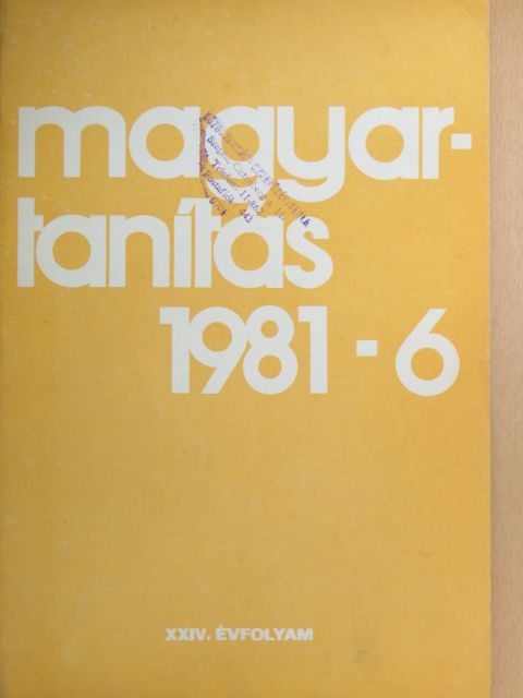 Andor György - Magyartanítás 1981/6. [antikvár]
