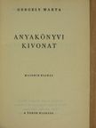 Gergely Márta - Anyakönyvi kivonat [antikvár]