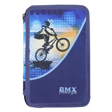 BMX mintás kétemeletes tolltartó - töltetlen